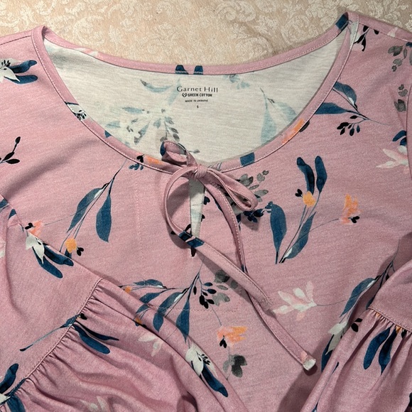 Garnet Hill ~ Sundown Knit Sleep Gown in Lavender Field Floral size Small - Picture 6 of 9